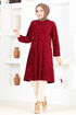 Velvet Tunic MSL12057 Burgundy - Thumbnail