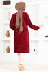 Velvet Tunic MSL12057 Burgundy - Thumbnail