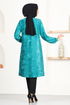 Velvet Tunic MSL12057 Turquoise - Thumbnail