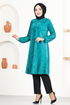 Velvet Tunic MSL12057 Turquoise - Thumbnail