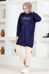 Velvet Tunic MSL2058 Navy blue - Thumbnail