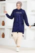 Velvet Tunic MSL2058 Navy blue - Thumbnail