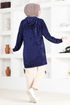 Velvet Tunic MSL2058 Navy blue - Thumbnail