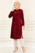 Velvet Tunic MSL2059 Burgundy - Thumbnail