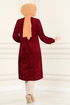 Velvet Tunic MSL2059 Burgundy - Thumbnail