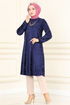 Velvet Tunic MSL2059 Navy blue - Thumbnail