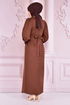 Volant Bras Robe Marron FIN5171 - Thumbnail