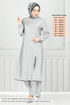 Von der Seite Knopfleiste Hijab Team 4075PM1063-M Grau - Thumbnail
