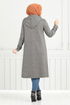 Von vorne Knopfleiste Hijab Kap 22036UKB929-M Vision - Thumbnail