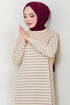 Well Lacquered Striped Tunic 701OZR1047-M Lilac - Thumbnail