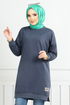 Well Lacquered Tunic 20455ETT902-M Anthracite - Thumbnail