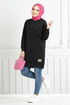 Well Lacquered Tunic 20455ETT902-M Black - Thumbnail