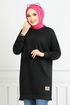 Well Lacquered Tunic 20455ETT902-M Black - Thumbnail