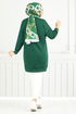 Well Lacquered Tunic 20455ETT902-M Emerald - Thumbnail