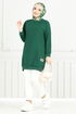 Well Lacquered Tunic 20455ETT902-M Emerald - Thumbnail