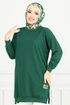 Well Lacquered Tunic 20455ETT902-M Emerald - Thumbnail