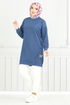 Well Lacquered Tunic 20455ETT902-M Indigo - Thumbnail