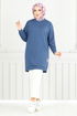 Well Lacquered Tunic 20455ETT902-M Indigo - Thumbnail