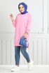 Well Lacquered Tunic 20455ETT902-M Pink - Thumbnail