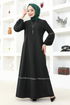 With Necklace Dress ASM2676 Black - Thumbnail