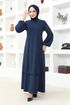 With Necklace Dress ASM2676 Navy blue - Thumbnail