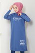 Writing Detailed Tunic 786OZR1047-M Indigo - Thumbnail