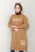 Writing Detailed Tunic 786OZR1047-M Latte - Thumbnail