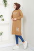 Writing Detailed Tunic 786OZR1047-M Latte - Thumbnail