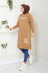 Writing Detailed Tunic 786OZR1047-M Latte - Thumbnail