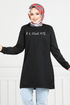 Writing Embossed Tunic 797OZR1047-M Black - Thumbnail