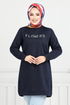 Writing Embossed Tunic 797OZR1047-M Laci - Thumbnail