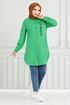 Writing Printed Tunic 404EVO1065-M Benetton Green - Thumbnail