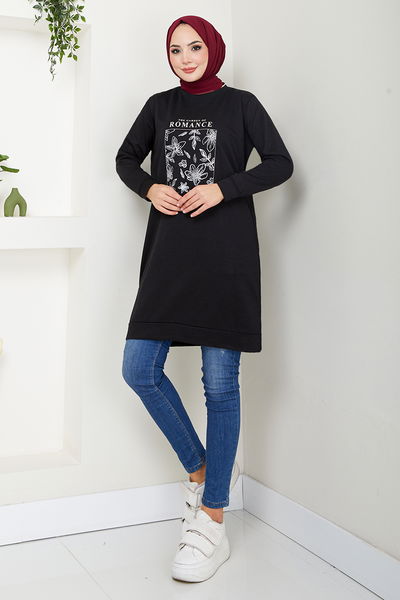 MRV O.Z.R. - Writing Printed Tunic 787OZR1047-M Black