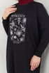 Writing Printed Tunic 787OZR1047-M Black - Thumbnail