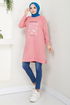 Writing Printed Tunic 787OZR1047-M Rose Kurusu - Thumbnail