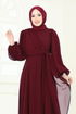 Yandan Bağcıklı Abiye Elbise 6226BSK463-MS Bordo - Thumbnail