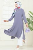 F.O.N. - Yandan Yırtmaçlı Tesettür Takım 1994FON792-MS Gri
