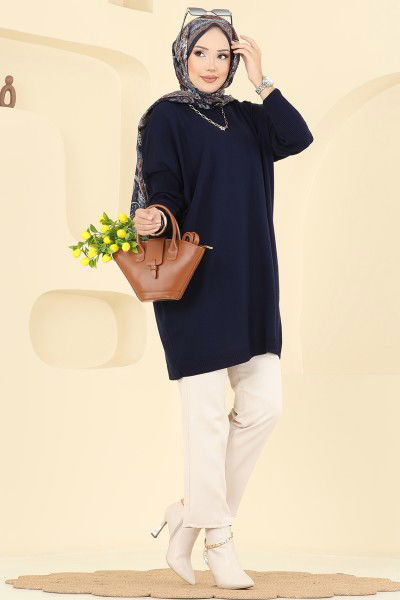 K.L.N. - Yarım Boğazlı Triko Tunik 1047KLN570-MS Laci