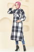 Yarım Düğmeli Ekose Tunik 9003S324-MS Laci - Thumbnail
