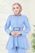 Yarım Düğmeli Sofia Takım 3118HBS856-MS Bebe Mavisi - Thumbnail