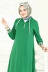 Yarım Fermuarlı Tesettür Tunik 399DVL817-MS Benetton Yeşili - Thumbnail