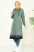 Yarım Fermuarlı Tesettür Tunik 399DVL817-MS Mint - Thumbnail
