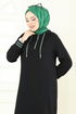 Yarım Fermuarlı Tesettür Tunik 399DVL817-MS Siyah - Thumbnail