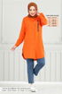 Yazı Baskılı Tunik 404EVO1065-M Oranj - Thumbnail