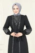 Yelekli Abiye Elbise Takım ASM2758-MS Siyah - Thumbnail