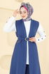 Yelekli Üçlü Tesettür Takım 2660SL432-MS Açık İndigo - Thumbnail
