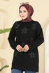 Yıldız Detaylı Modal Tunik 3225HBS856-MS Siyah - Thumbnail