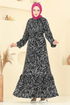 Zincir Desenli Helen Elbise 4086PM271-MS Desen1 Zebra&Siyah - Thumbnail