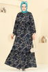 Zincir Desenli Helen Elbise 4086PM271-MS Laci - Thumbnail
