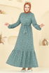 Zincir Desenli Helen Elbise 4086PM271-MS Mint - Thumbnail